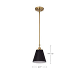 Dover 1-Light Small Pendant Black with Vintage Brass_3