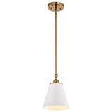 Dover 1-Light Small Pendant White with Vintage Brass_2