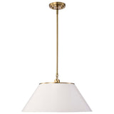 Dover 3-Light Large Pendant White with Vintage Brass_1