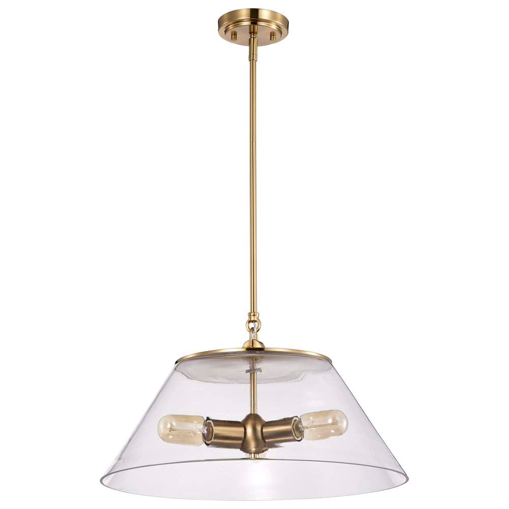 Dover 3-Light Large Pendant Vintage Brass with Clear Glass