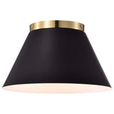 Dover 3-Light Small Flush Mount Black with Vintage Brass_2