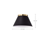 Dover 3-Light Small Flush Mount Black with Vintage Brass_3