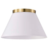 Dover 3-Light Small Flush Mount White with Vintage Brass - BulbAmerica