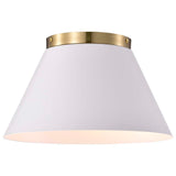 Dover 3-Light Small Flush Mount White with Vintage Brass_1