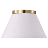 Dover 3-Light Small Flush Mount White with Vintage Brass_2