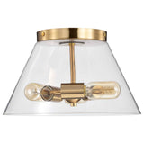 Dover 3-Light Small Flush Mount Vintage Brass with Clear Glass_2