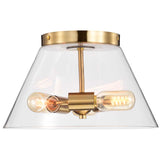 Dover 3-Light Small Flush Mount Vintage Brass with Clear Glass_3