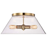 Dover 3-Light Large Flush Mount Vintage Brass with Clear Glass_1