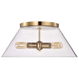 Dover 3-Light Large Flush Mount Vintage Brass with Clear Glass_2