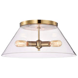 Dover 3-Light Large Flush Mount Vintage Brass with Clear Glass_3