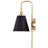 Dover 1-Light Wall Sconce Black with Vintage Brass_1