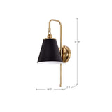 Dover 1-Light Wall Sconce Black with Vintage Brass_3