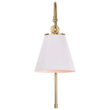 Dover 1-Light Wall Sconce White with Vintage Brass_1