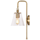 Dover 1-Light Wall Sconce Vintage Brass with Clear Glass_1