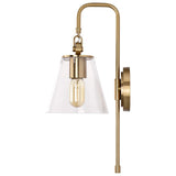 Dover 1-Light Wall Sconce Vintage Brass with Clear Glass_2