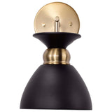 Perkins 1-Light Wall Sconce Matte Black with Burnished Brass_1