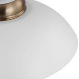 Perkins 1-Light Small Pendant Matte White with Burnished Brass_1