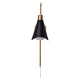 Tango 1-Light Wall Sconce Matte Black with Burnished Brass - BulbAmerica