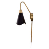 Tango 1-Light Wall Sconce Matte Black with Burnished Brass_1