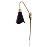 Tango 1-Light Wall Sconce Matte Black with Burnished Brass_2