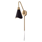 Tango 1-Light Wall Sconce Matte Black with Burnished Brass_3