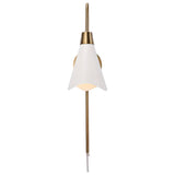 Tango 1-Light Wall Sconce Matte White with Burnished Brass_3