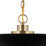 Colony 1-Light Small Pendant Matte Black with Burnished Brass_1