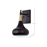 Phoenix 1-Light Wall Sconce Matte Black with Burnished Brass_4