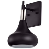 Phoenix 1-Light Wall Sconce Matte Black with Polished Nickel