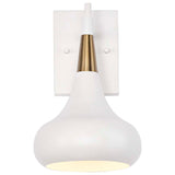 Phoenix 1-Light Wall Sconce Matte White with Burnished Brass_2