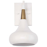 Phoenix 1-Light Wall Sconce Matte White with Burnished Brass_3