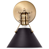 Outpost 1-Light Wall Sconce Matte Black with Burnished Brass_2