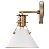 Outpost 1-Light Wall Sconce Matte White with Burnished Brass - BulbAmerica