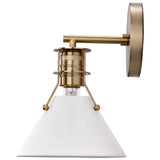 Outpost 1-Light Wall Sconce Matte White with Burnished Brass_1