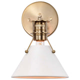 Outpost 1-Light Wall Sconce Matte White with Burnished Brass_2
