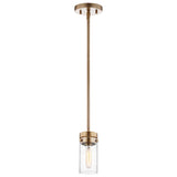 Intersection 1-Light Mini Pendant Burnished Brass with Clear Glass - BulbAmerica