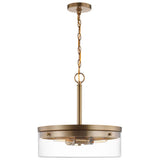 Intersection 3-Light Pendant Burnished Brass with Clear Glass - BulbAmerica