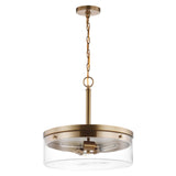 Intersection 3-Light Pendant Burnished Brass with Clear Glass