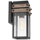 Homestead Small Wall Lantern Matte Black with Clear Seeded Glass - BulbAmerica