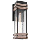 Homestead Large Wall Lantern Matte Black with Clear Seeded Glass - BulbAmerica
