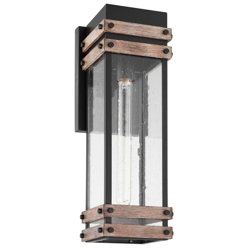 Homestead Large Wall Lantern Matte Black with Clear Seeded Glass