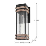 Homestead Large Wall Lantern Matte Black with Clear Seeded Glass_4