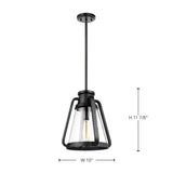 Everett 1-Light 10-in Pendant Matte Black with Clear Glass_4