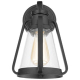 Everett 1-Light Small Wall Sconce Matte Black with Clear Glass - BulbAmerica