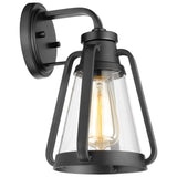 Everett 1-Light Small Wall Sconce Matte Black with Clear Glass_1