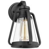 Everett 1-Light Small Wall Sconce Matte Black with Clear Glass