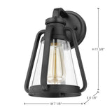 Everett 1-Light Small Wall Sconce Matte Black with Clear Glass_4