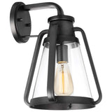 Everett 1-Light Large Wall Sconce Matte Black with Clear Glass_1