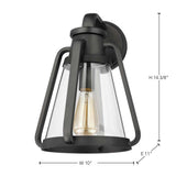 Everett 1-Light Large Wall Sconce Matte Black with Clear Glass_4