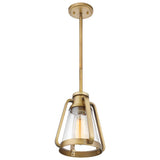 Everett 7-in Mini Pendant Natural Brass Finish with Clear Glass_1